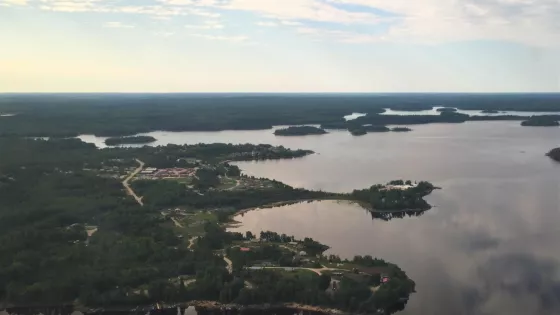 An overview perspective of a lake in northern Ontario