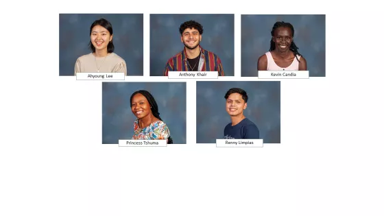 Headshots of five young people