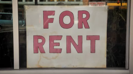 Sign in window that says FOR RENT