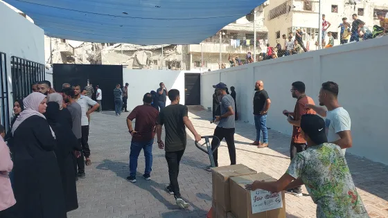 MCC partner Al-Najd Developmental Forum delivered 930 food parcels to the Holy Family Church in Gaza which were distributed on August 13–14, 2024.