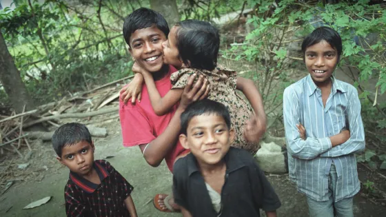 Kids laughing together