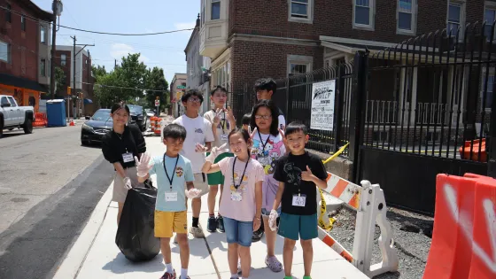 a group of children pose for a photo in South Philly