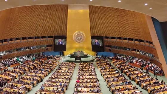 UN Secretary General Antonio Guterres addresses the UN General Assembly on opening day of high level week.