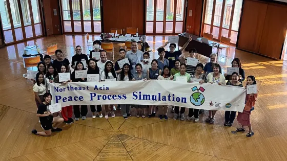 A group photo of the participants of the Peace Games held in Japan in August 2024.