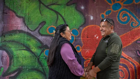 Rocio Valencia Islas(left) and Victor Lampón Leon (right), are pastors at La Mano de Dios en Apoyo al Migrante (God’s Hand in Support of Migrants) in Cuauhtémoc, Mexico, a church ministry providin