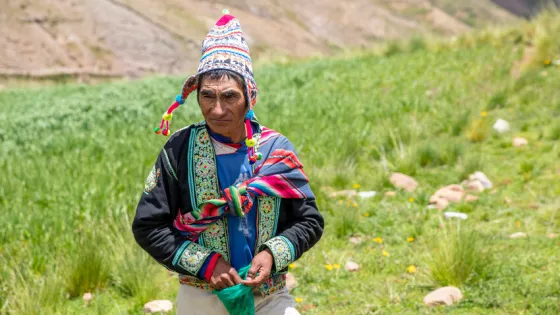 Valentin Aguilar Ordanez, from the community of San Pedro, met with staff of MCC Bolivia and partner PRODII to talk about native potato production. At this altitude, producing more delicate vegetables