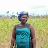 A portrait of Adline Pierrett. A woman from Grandye 1, Haiti who received training from ITECA to make money by growing crops, which helps support her family.